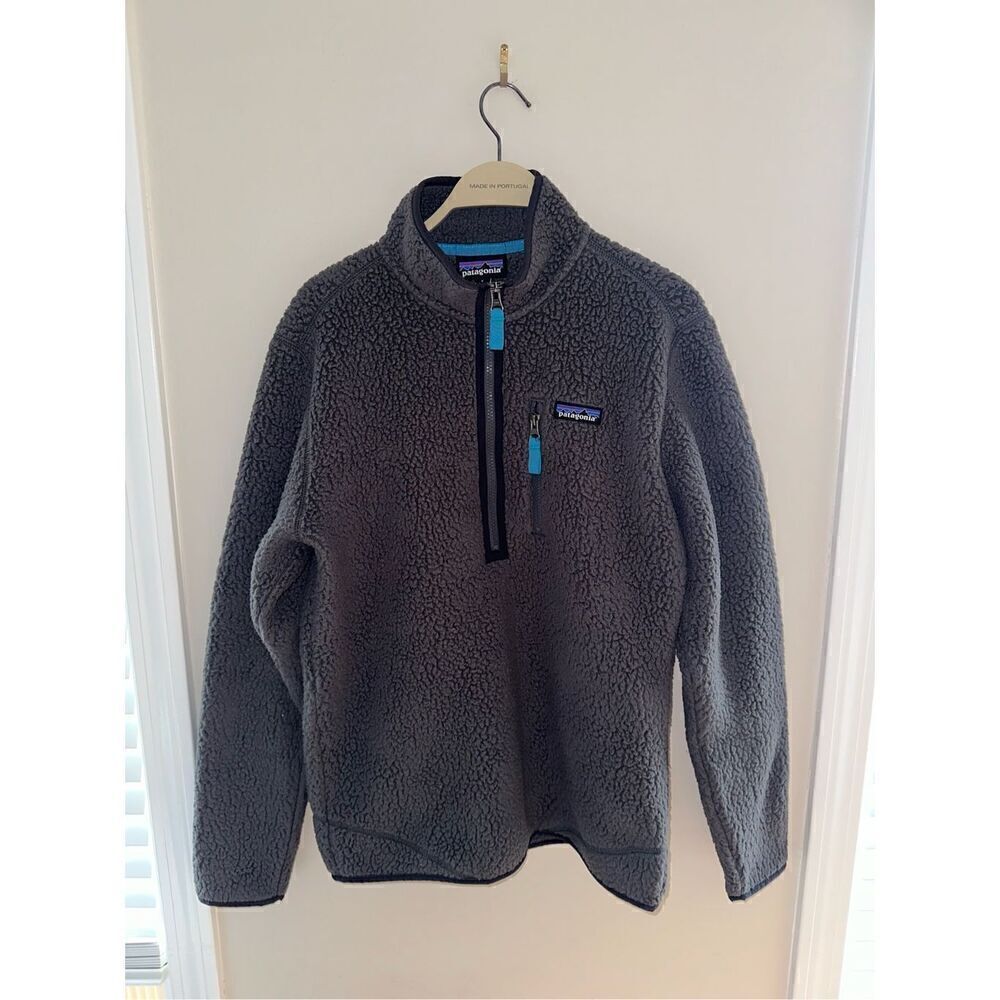 Patagonia Retro Pile Fleece Pullover Half Zip Forge Grey Men’s Size Small